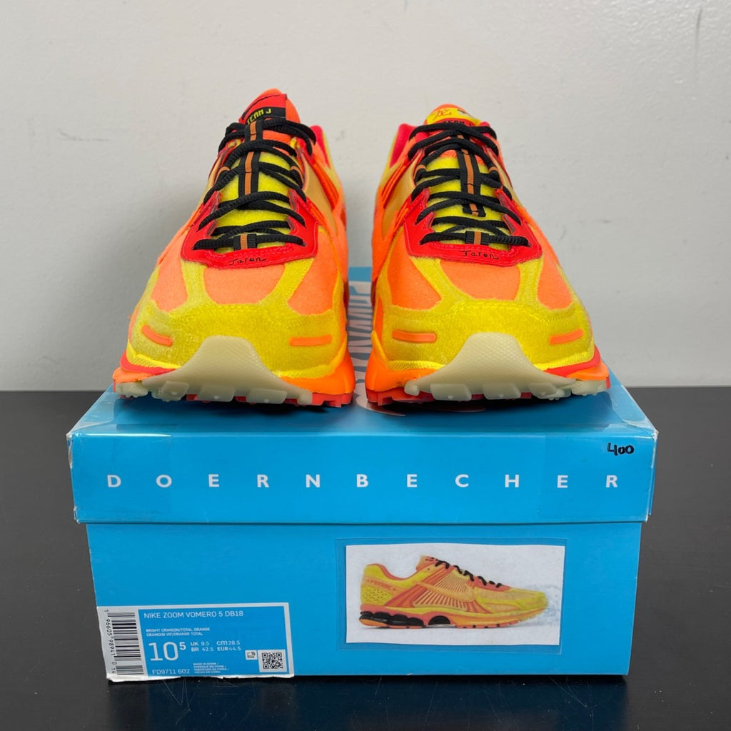 Nike Zoom Vomero 5 Doernbecher 10.5 (Moderately Worn Pre-Owned)NikeBright Crimson/Total Orange/Yellow Strike - Image 2