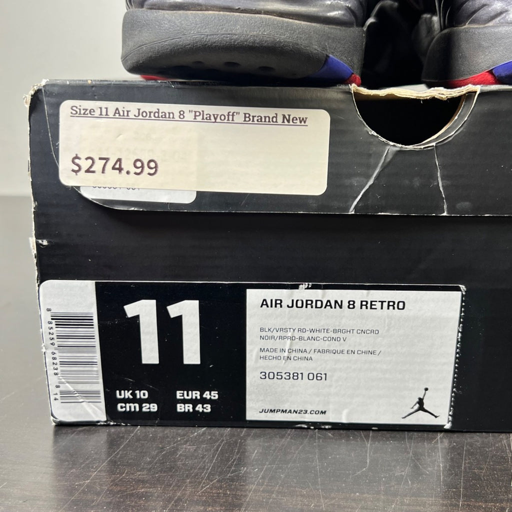 Jordan 8 Retro Playoffs (2013) 11 (Moderately Worn Pre-Owned)JordanBlack/True Red-White - Image 5