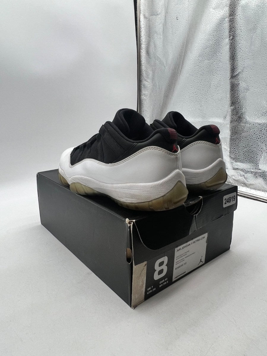 Jordan 11 Retro Low Tuxedo 8 (Moderately Worn Pre-Owned)JordanWhite/Black-True Red - Image 6