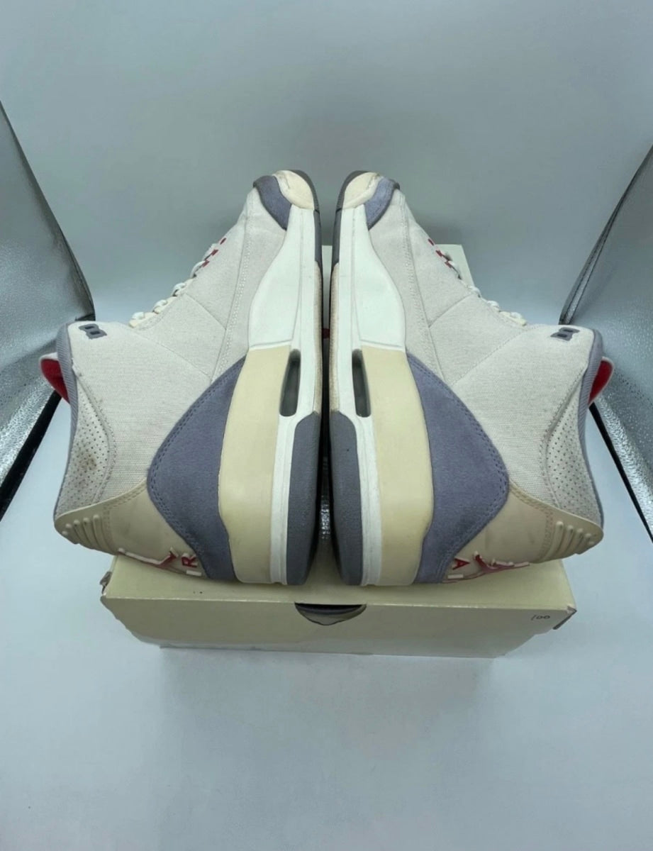Jordan 3 Retro Muslin 13 (Moderately Worn Pre-Owned)JordanMuslin/University Red-Cement Grey-Sail - Image 6