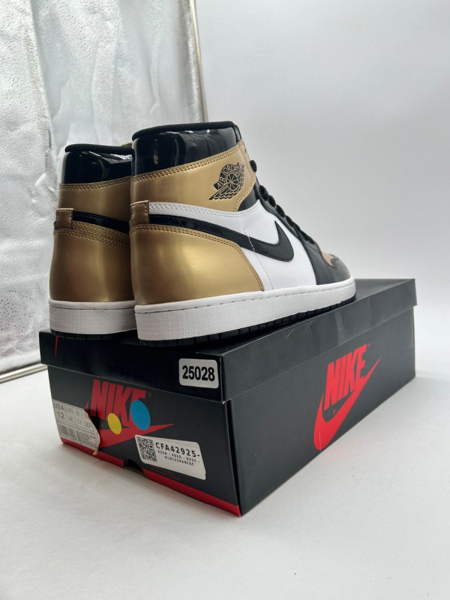 Jordan 1 Retro High NRG Patent Gold Toe 12 (Lightly Worn Pre-Owned)JordanBlack/Metallic Gold-Summit White - Image 5