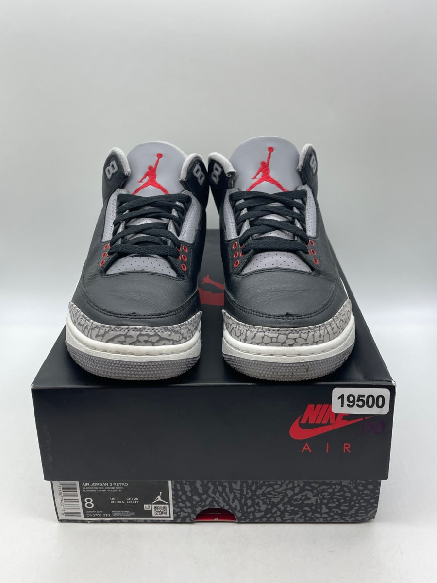 Jordan 3 Retro OG Black Cement (2024) 8 (Moderately Worn Pre-Owned)JordanBlack/Fire Red/Cement Grey/Sail - Image 2