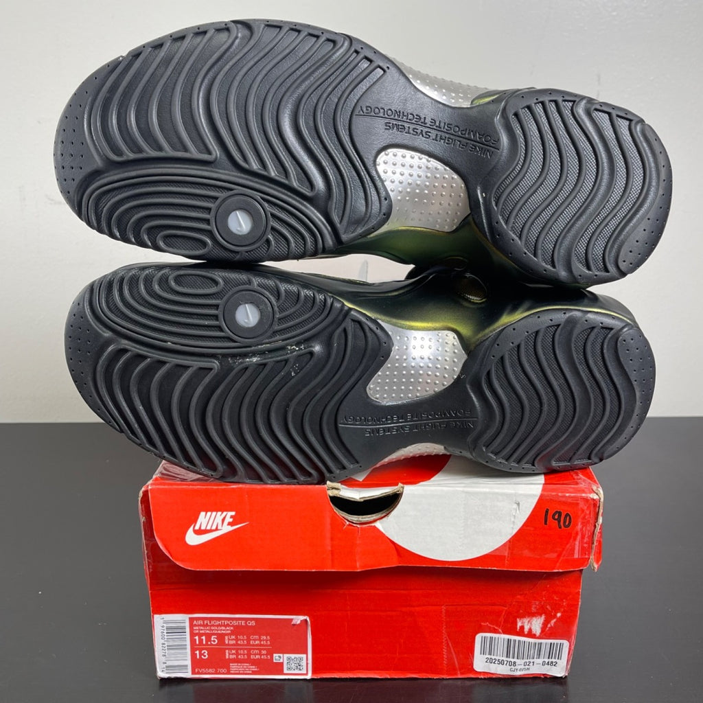 Nike Air Flightposite Metallic Gold (2024) 11.5 (Moderately Worn Pre-Owned)NikeMetallic Gold/Black/Metallic Silver/White/Black - Image 5