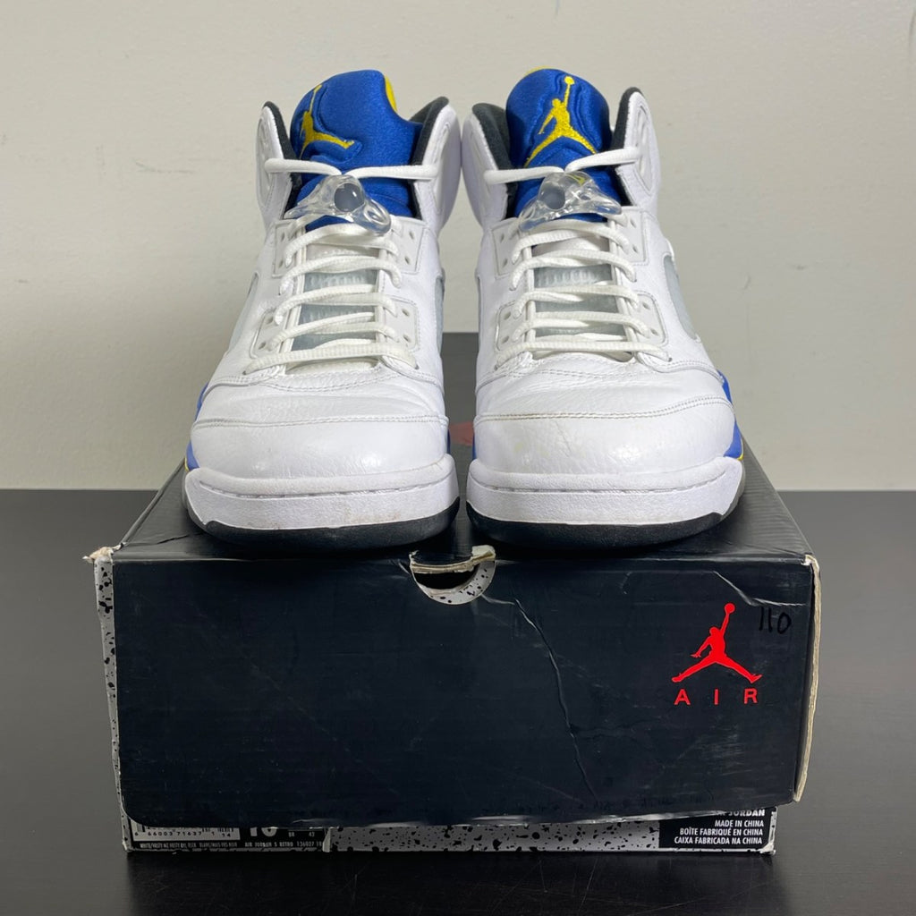 Jordan 5 Retro Laney (2013) 10 (Moderately Worn Pre-Owned)JordanWhite/Varsity Maize-Varsity Royal-Black - Image 2