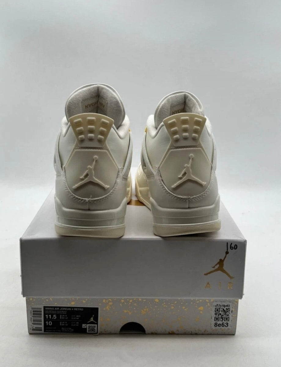 Jordan 4 Retro Metallic Gold (Women's) 11.5W (Lightly Worn Pre-Owned)JordanSail/Metallic Gold/Black - Image 5