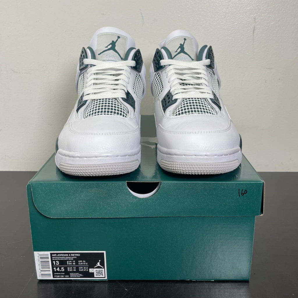 Jordan 4 Retro Oxidized Green 13 (Moderately Worn Pre-Owned)JordanWhite/Oxidized Green/White/Neutral Grey - Image 2