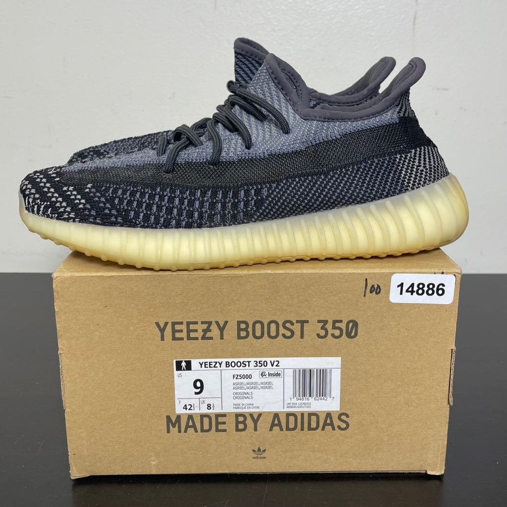 adidas Yeezy Boost 350 V2 Carbon 9 (Moderately Worn Pre-Owned)adidasCarbon/Carbon/Carbon - Image 3
