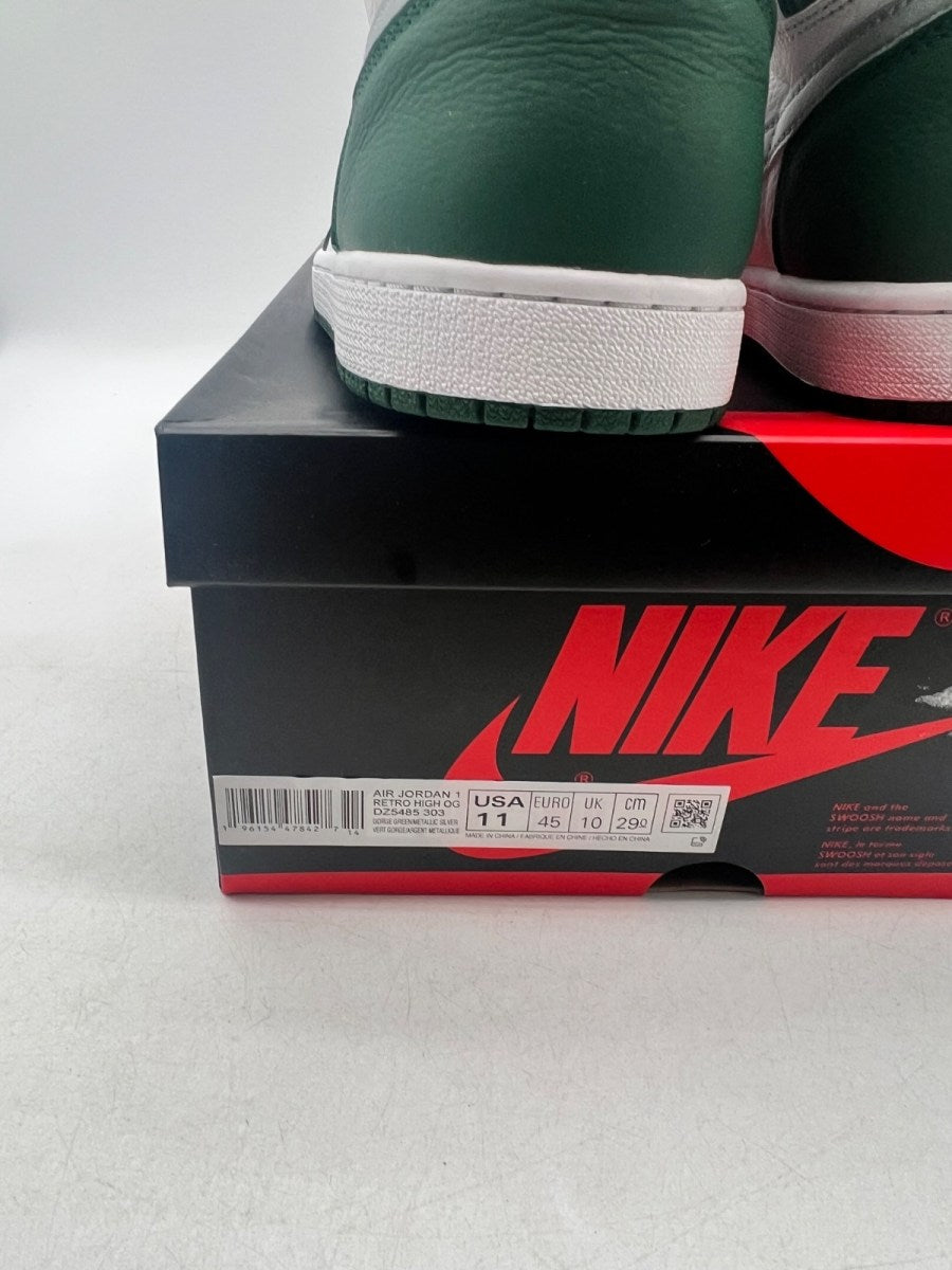 Jordan 1 Retro High OG Gorge Green 11 (Lightly Worn Pre-Owned)JordanGorge Green/Metallic Silver/White - Image 4