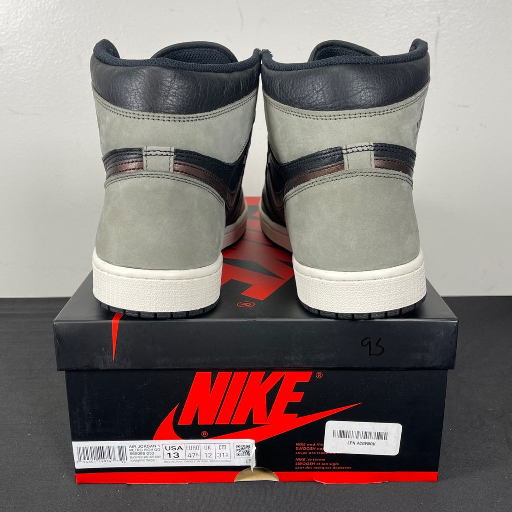 Jordan 1 Retro High Light Army Rust Shadow Patina 13 (Moderately Worn Pre-Owned)JordanBlack/Grey-Rust - Image 4