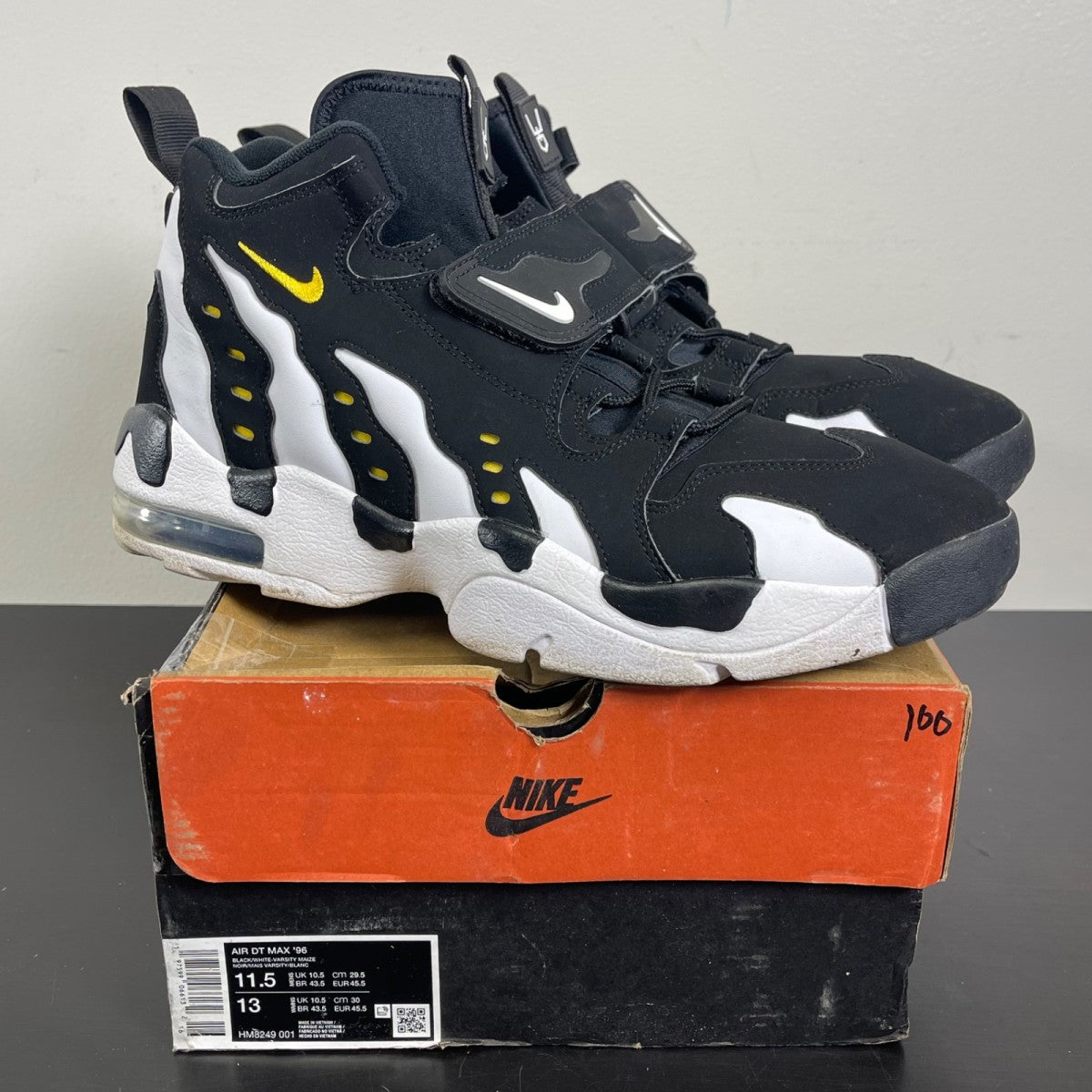Nike Air DT Max '96 Black White (2024) 11.5 (Moderately Worn Pre-Owned)NikeBlack/White/Varsity Maize - Image 1