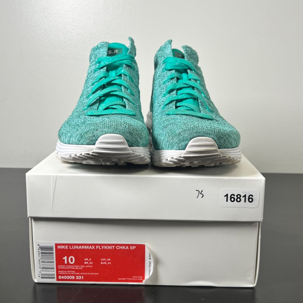 Nike Lunar Max Flyknit Chukka Hyper Turquoise 10 (Lightly Worn Pre-Owned)NikeHyper Turq/Atomic Teal-White - Image 2