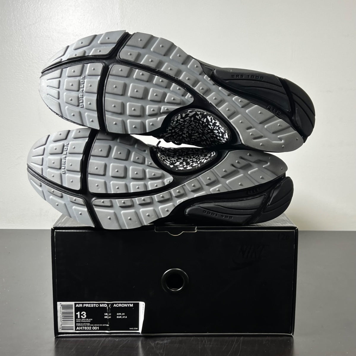 Nike Air Presto Mid Acronym Cool Grey 13 (Lightly Worn Pre-Owned)NikeCool Grey/Black - Image 6