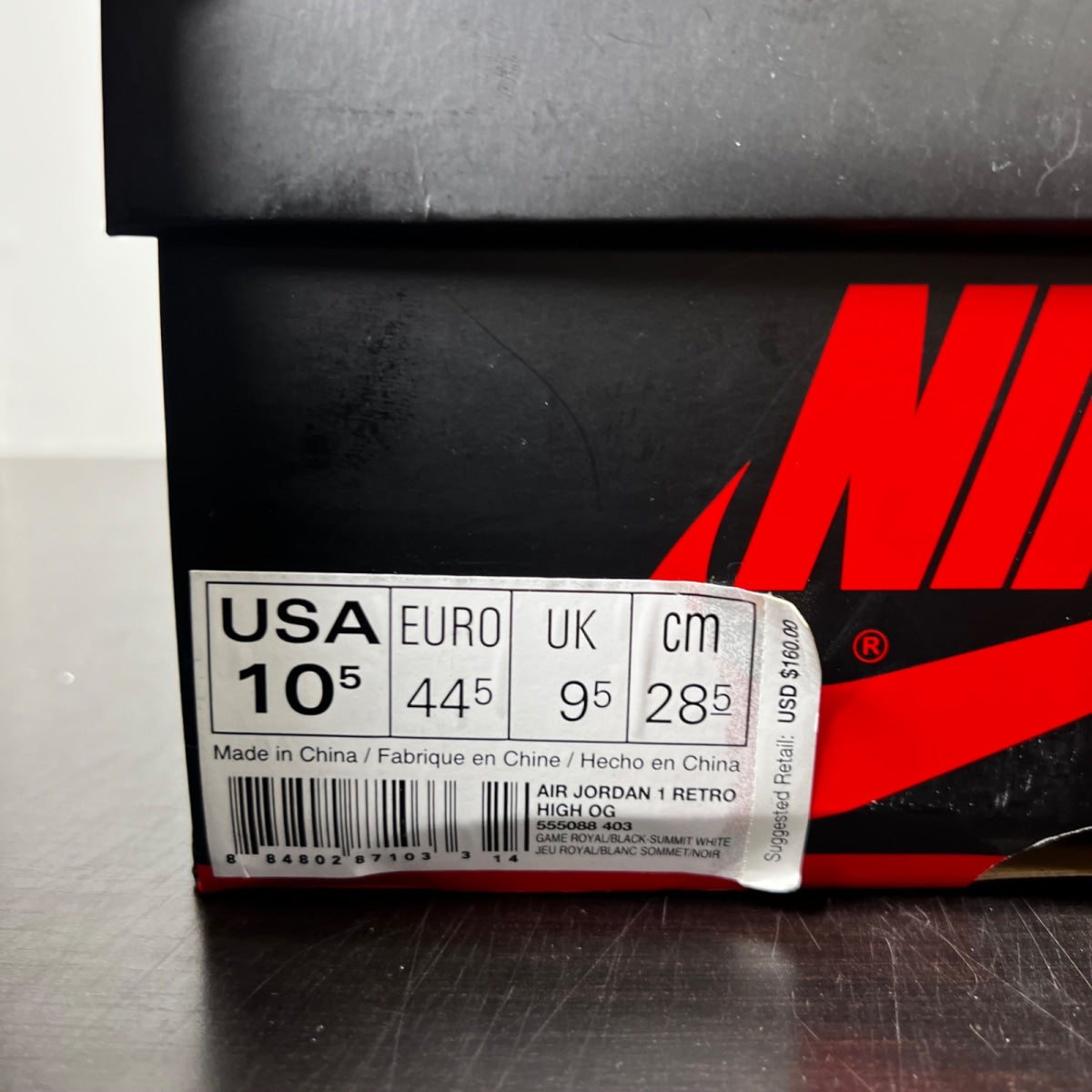Jordan 1 Retro High Game Royal 10.5 (Lightly Worn Pre-Owned)JordanGame Royal/Black-Summit White - Image 7