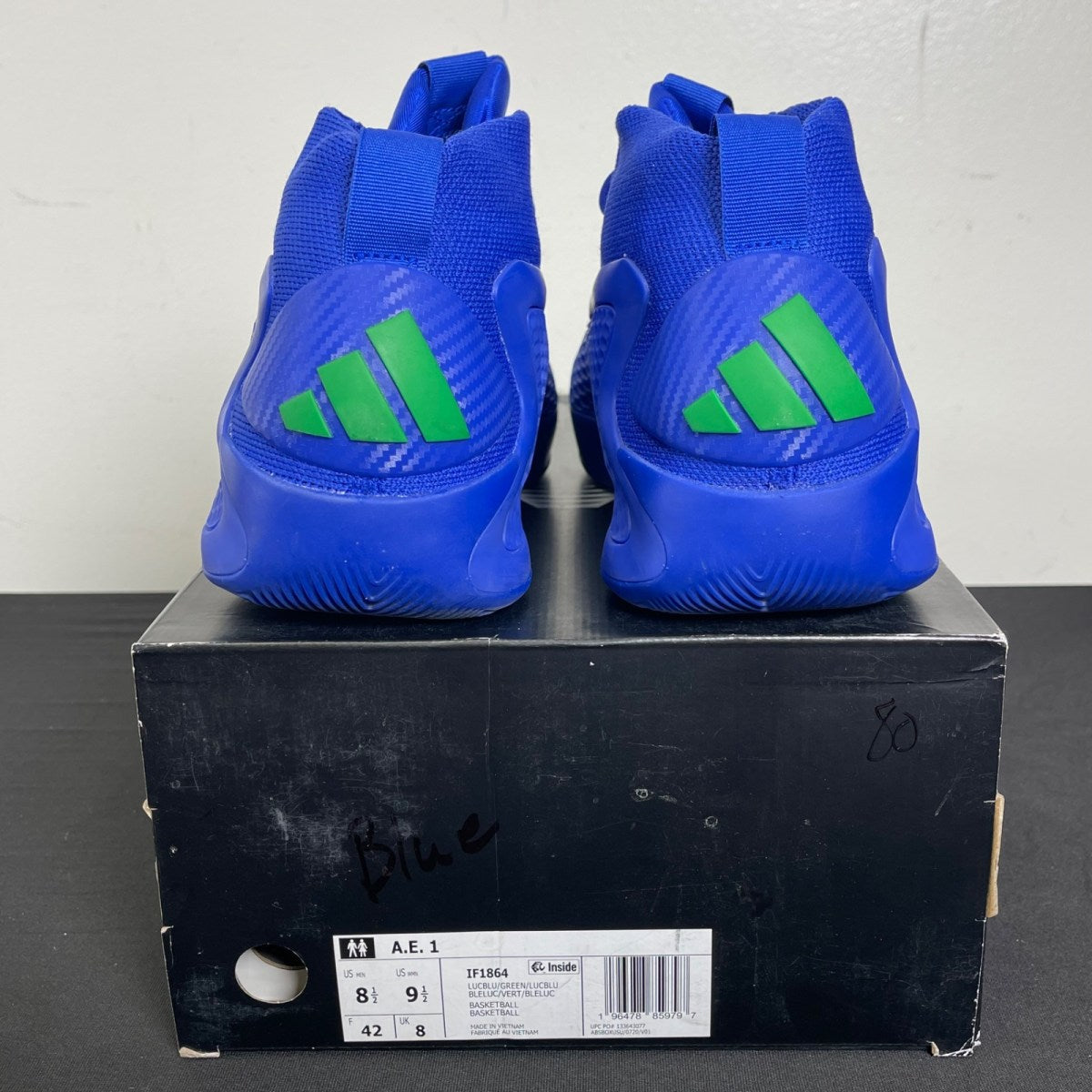 adidas AE 1 Velocity Blue 8.5 (Moderately Worn Pre-Owned)adidasVelocity Blue/Lime Green/Velocity Blue - Image 4