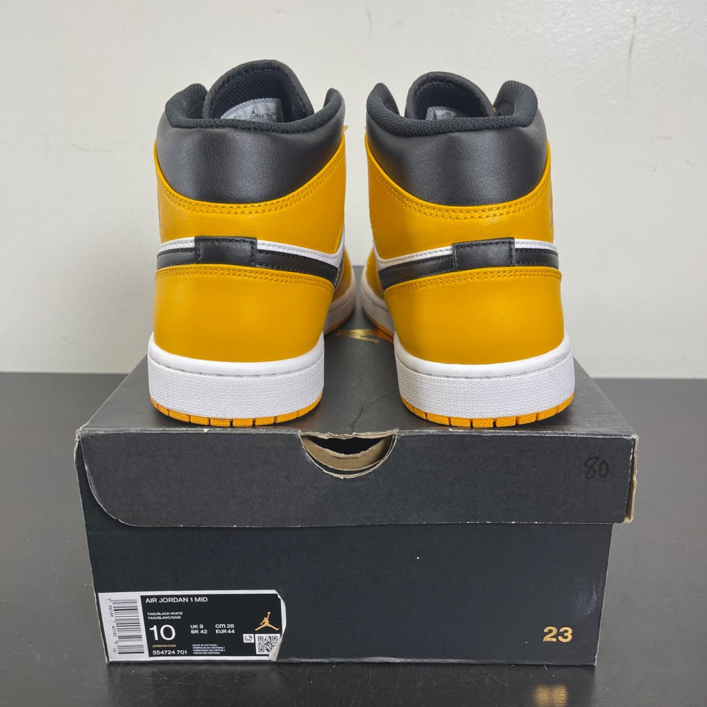 Jordan 1 Mid Taxi 10 (Moderately Worn Pre-Owned)JordanTaxi/White-Black - Image 4