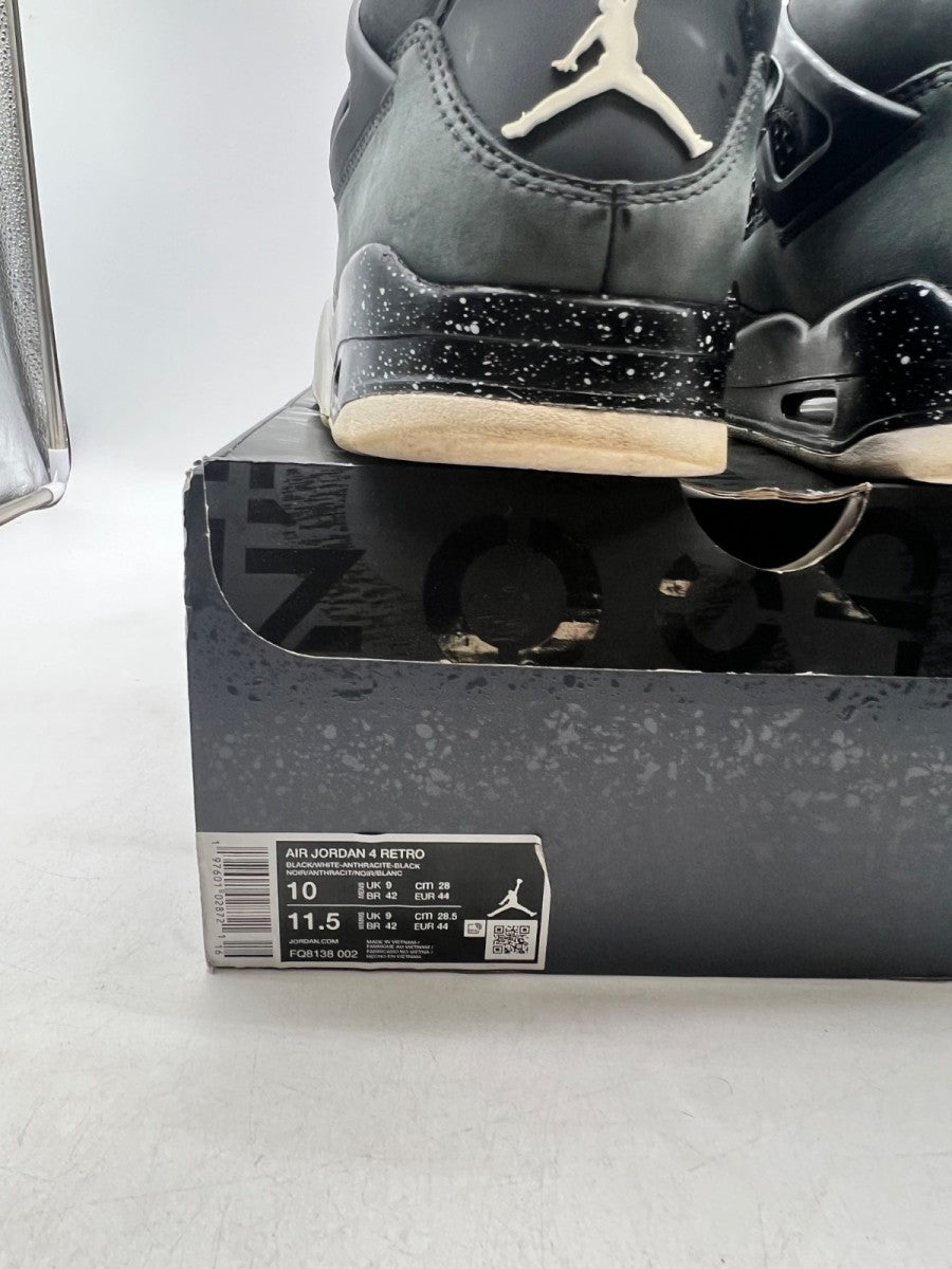 Jordan 4 Retro Fear (2024) 10 (Heavily Worn Pre-Owned)JordanBlack/White/Anthracite/Black/Pure Platinum - Image 4