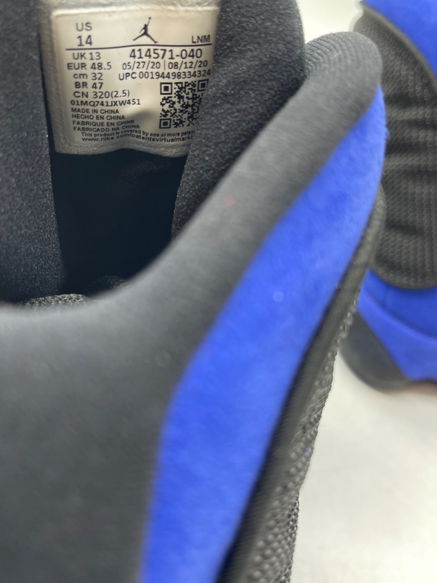 Jordan 13 Retro Black Hyper Royal 14 (Moderately Worn Pre-Owned)JordanBlack/Black-White-Hyper Royal - Image 8
