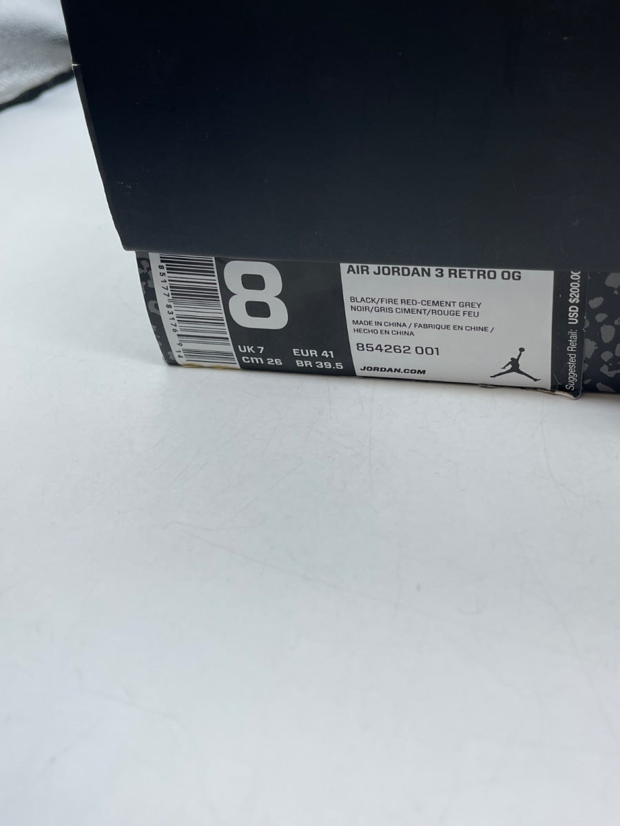 Jordan 3 Retro Black Cement (2018) 8 (Moderately Worn Pre-Owned) - Image 9