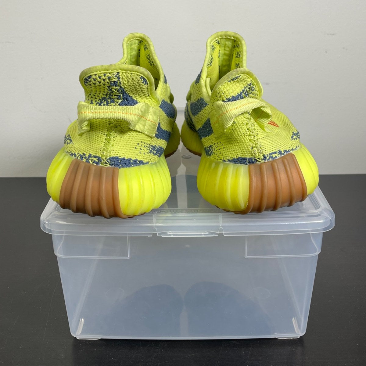 adidas Yeezy Boost 350 V2 Semi Frozen Yellow 11.5 (Moderately Worn Pre-Owned)adidasSemi Frozen Yellow/Raw Steel/Red - Image 4
