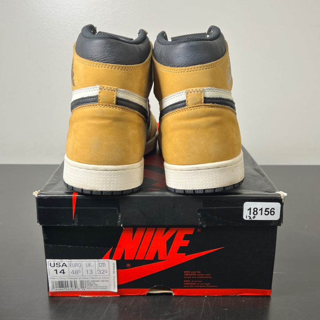 Jordan 1 Retro High Rookie of the Year 14 (Moderately Worn Pre-Owned)JordanGolden Harvest/Black-Sail - Image 4