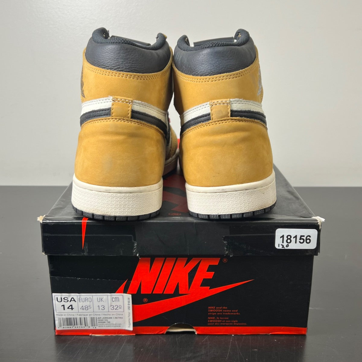 Jordan 1 Retro High Rookie of the Year 14 (Moderately Worn Pre-Owned)JordanGolden Harvest/Black-Sail - Image 4