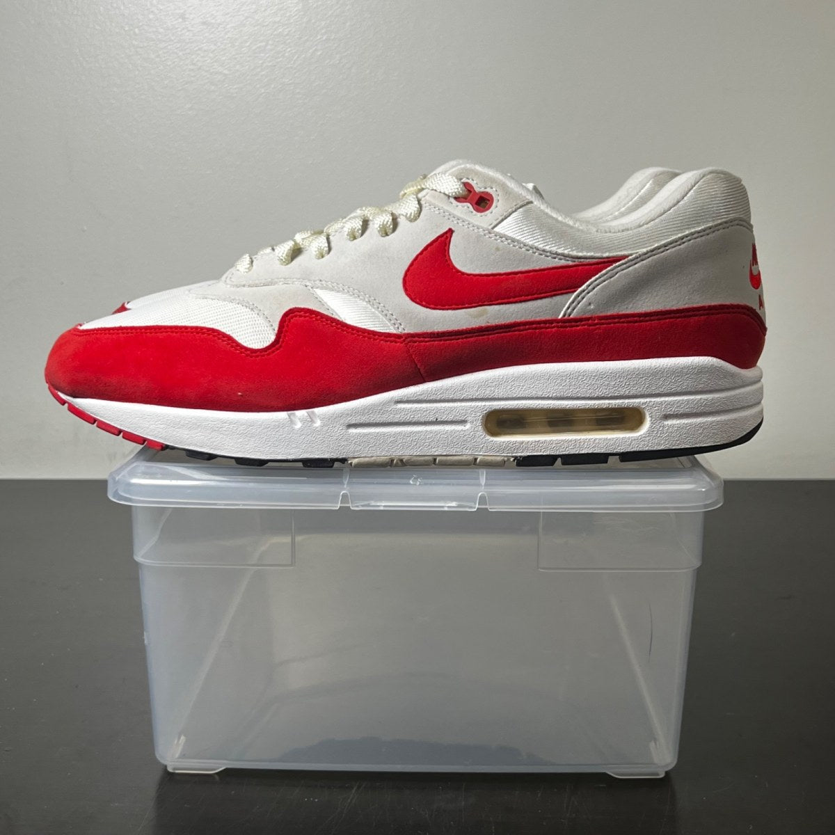 Nike Air Max 1 Anniversary Red (2017) 12 (Moderately Worn Pre-Owned)NikeWhite/University Red-Neutral Grey-Black - Image 3