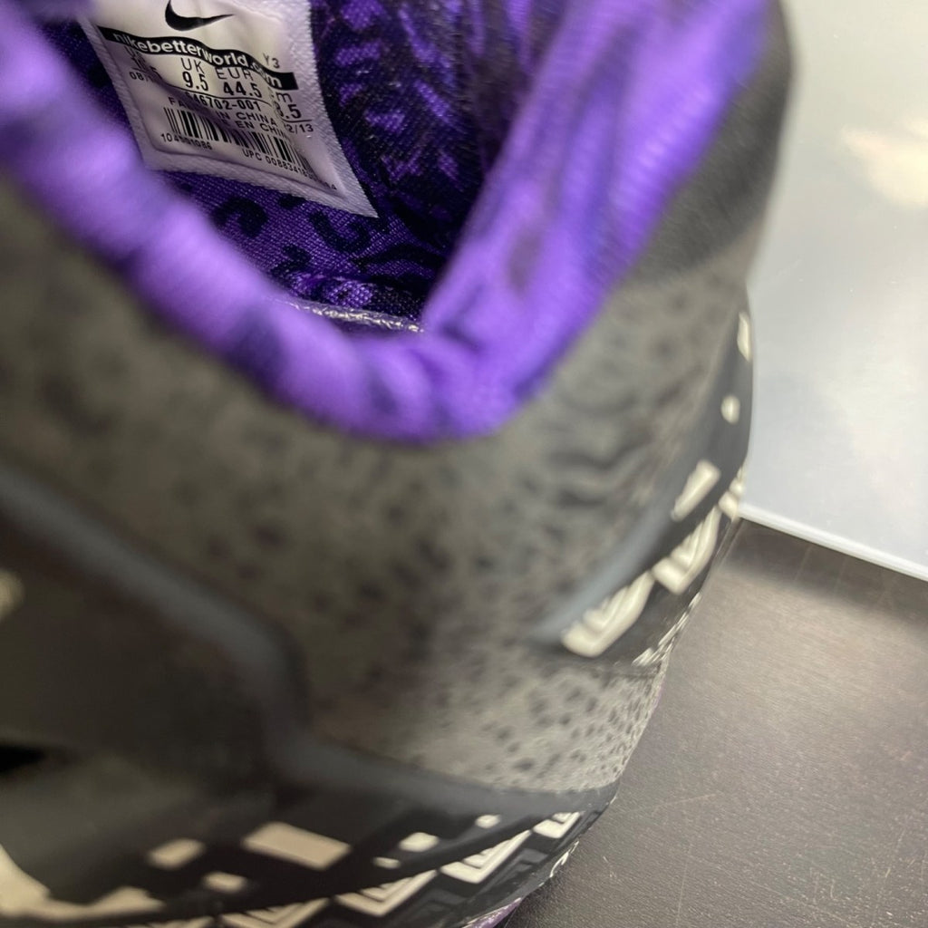 Nike LeBron 11 Black History Month 10.5 (Moderately Worn Pre-Owned)NikeAnthracite/Metallic Gold-Purple Venom - Image 6