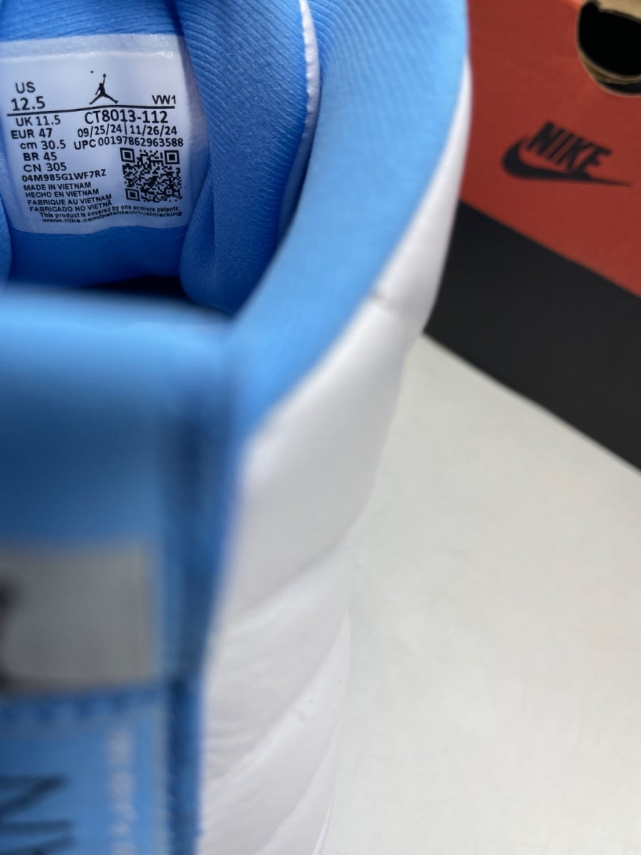 Jordan 12 Retro Melo (2025) 12.5 (Moderately Worn Pre-Owned)JordanWhite/University Blue/Metallic Silver - Image 8