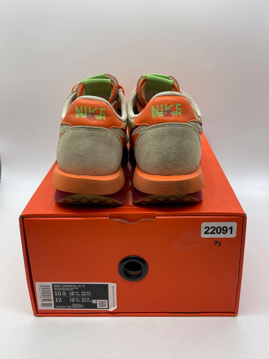 Nike LD Waffle sacai CLOT Kiss of Death Net Orange Blaze 10.5 (Moderately Worn Pre-Owned)NikeNet/Orange Blaze-Deep Red-Green Bean - Image 3