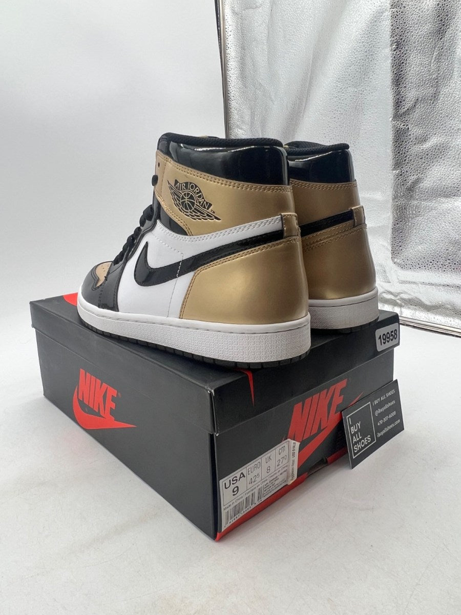 Jordan 1 Retro High NRG Patent Gold Toe 9 (Lightly Worn Pre-Owned) - Image 6