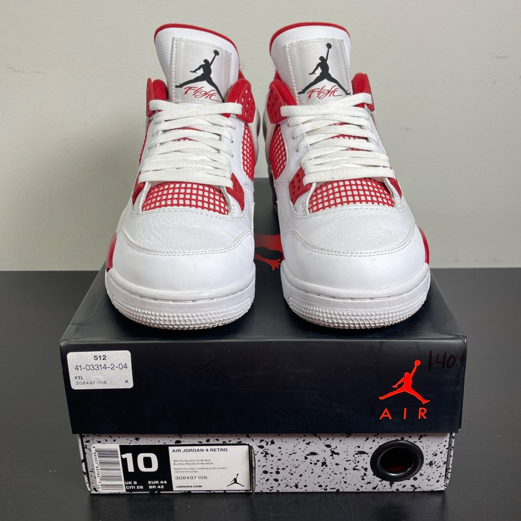 Jordan 4 Retro Alternate 89 10 (Moderately Worn Pre-Owned)JordanWhite/Black-Gym Red - Image 2
