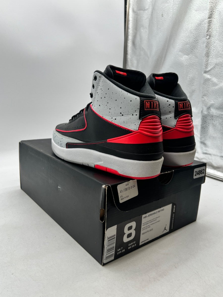 Jordan 2 Retro Infrared Cement 8 (Lightly Worn Pre-Owned)JordanBlack/Infrared 23-Pure Platinum-White - Image 5