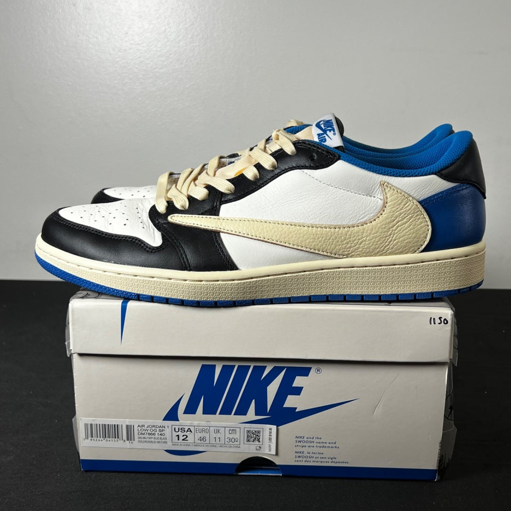 Jordan 1 Retro Low OG SP Fragment x Travis Scott 12 (Lightly Worn Pre-Owned)JordanWhite/Black-Royal-Sail - Image 3