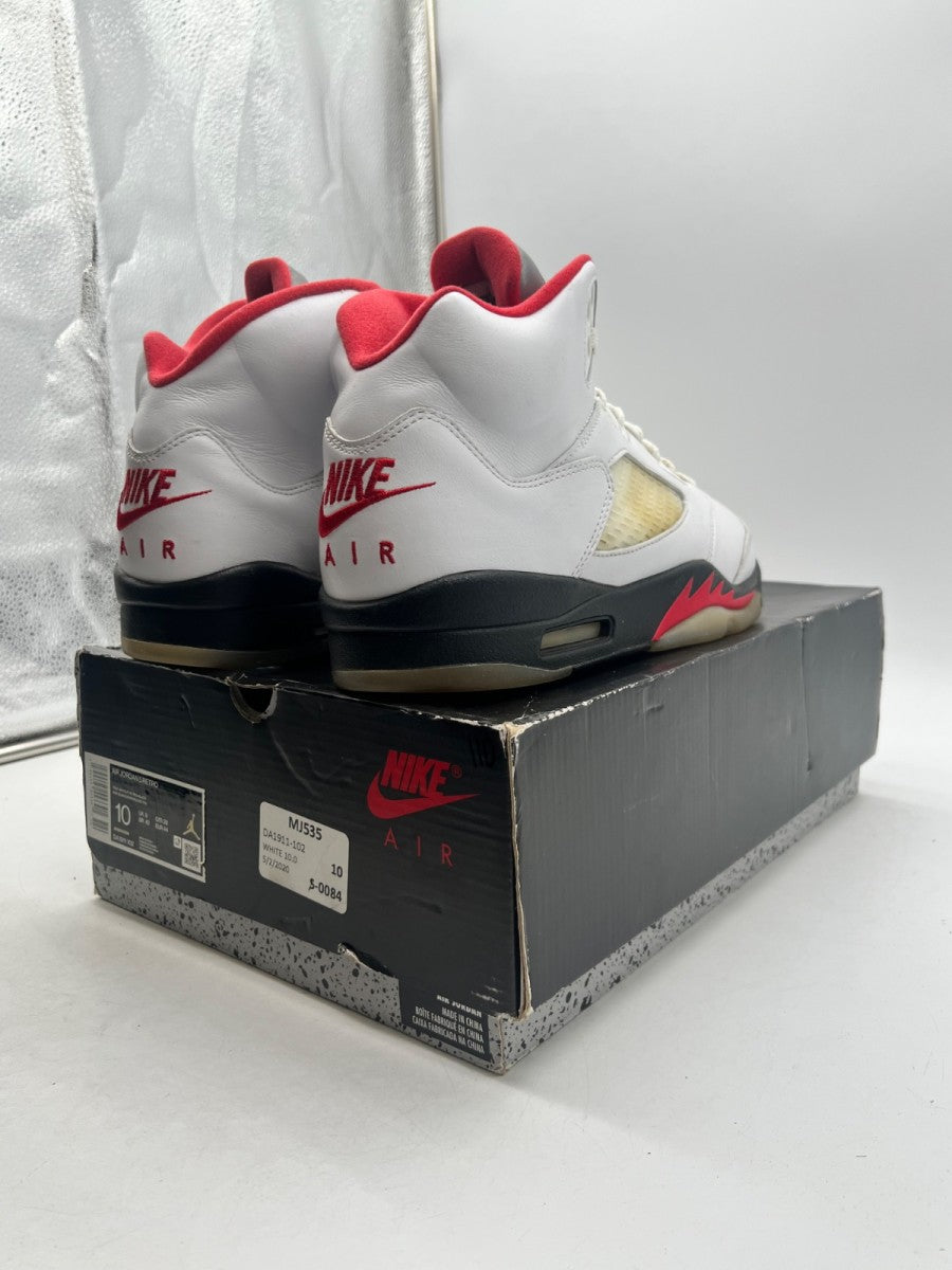 Jordan 5 Retro Fire Red Silver Tongue (2020) 10 (Moderately Worn Pre-Owned) - Image 5