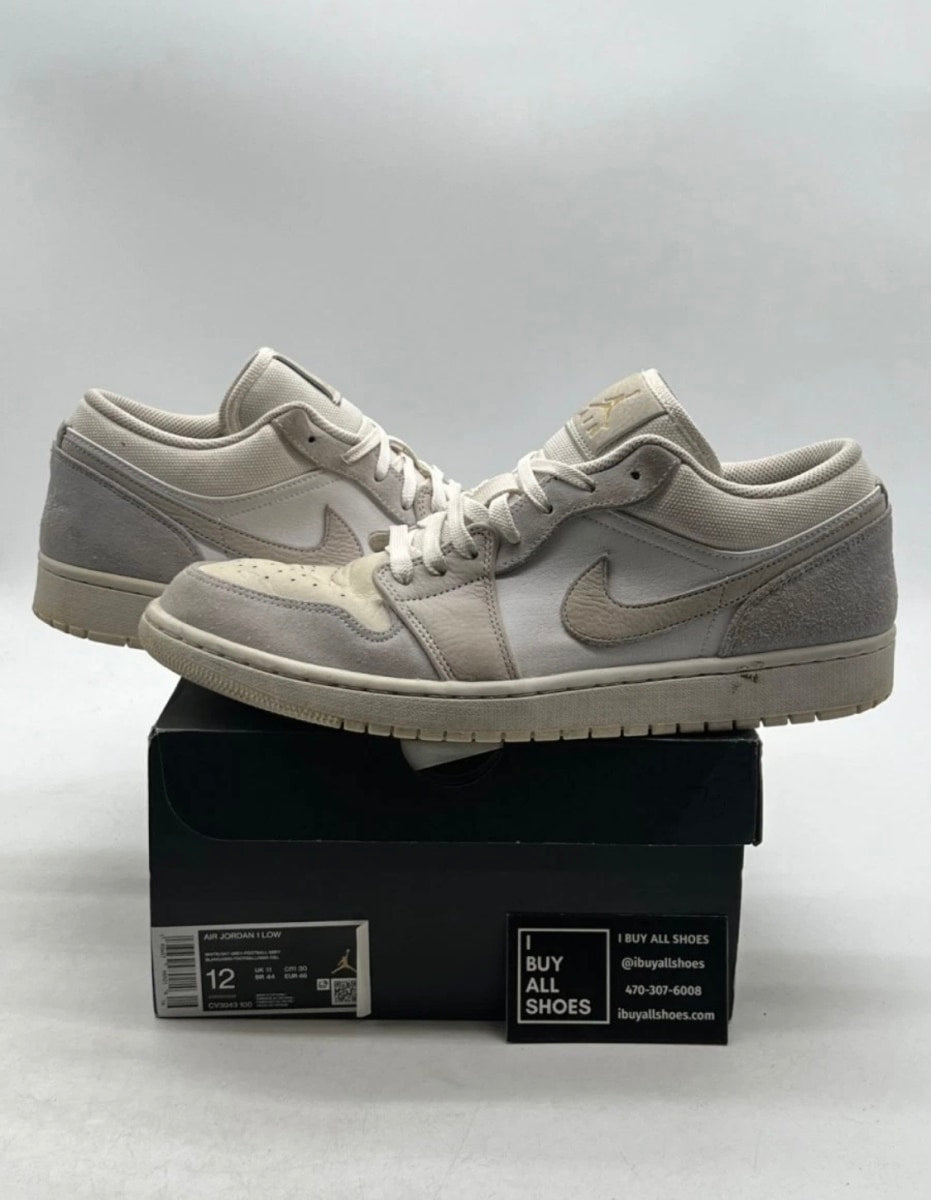 Jordan 1 Low Paris 12 (Heavily Worn Pre-Owned)JordanWhite/Sky Grey-Football Grey - Image 1
