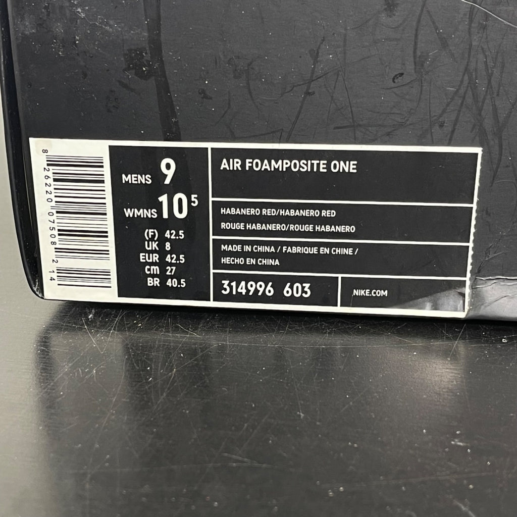 Nike Air Foamposite One Habanero Red 9 (Moderately Worn Pre-Owned)NikeHabanero Red/Habanero Red-Black - Image 7