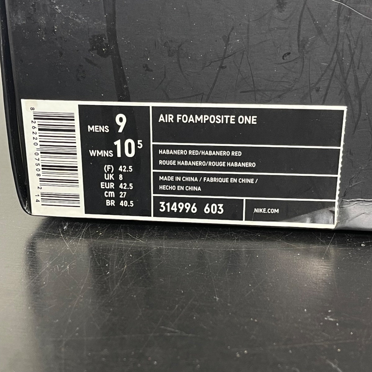 Nike Air Foamposite One Habanero Red 9 (Moderately Worn Pre-Owned)NikeHabanero Red/Habanero Red-Black - Image 7