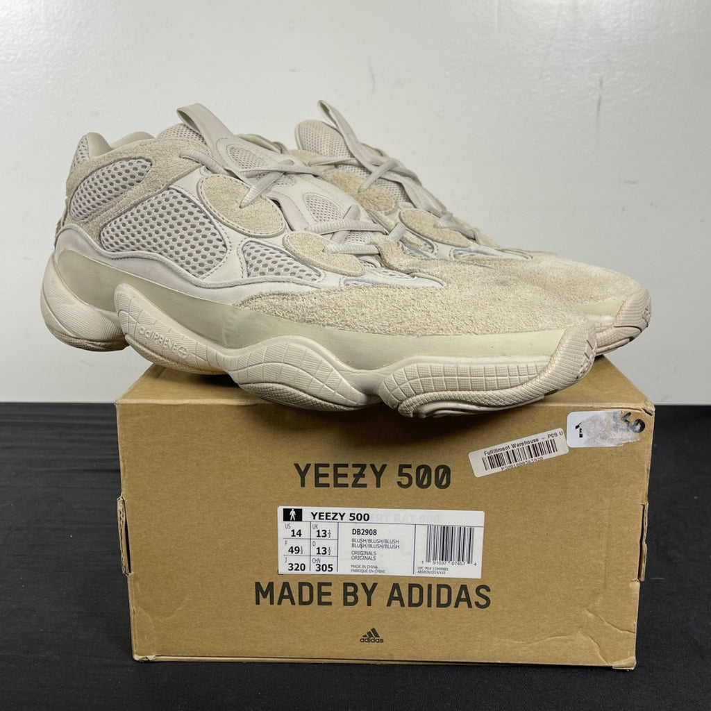 adidas Yeezy 500 Blush 14 (Moderately Worn Pre-Owned)adidasBlush/Blush/Blush - Image 1