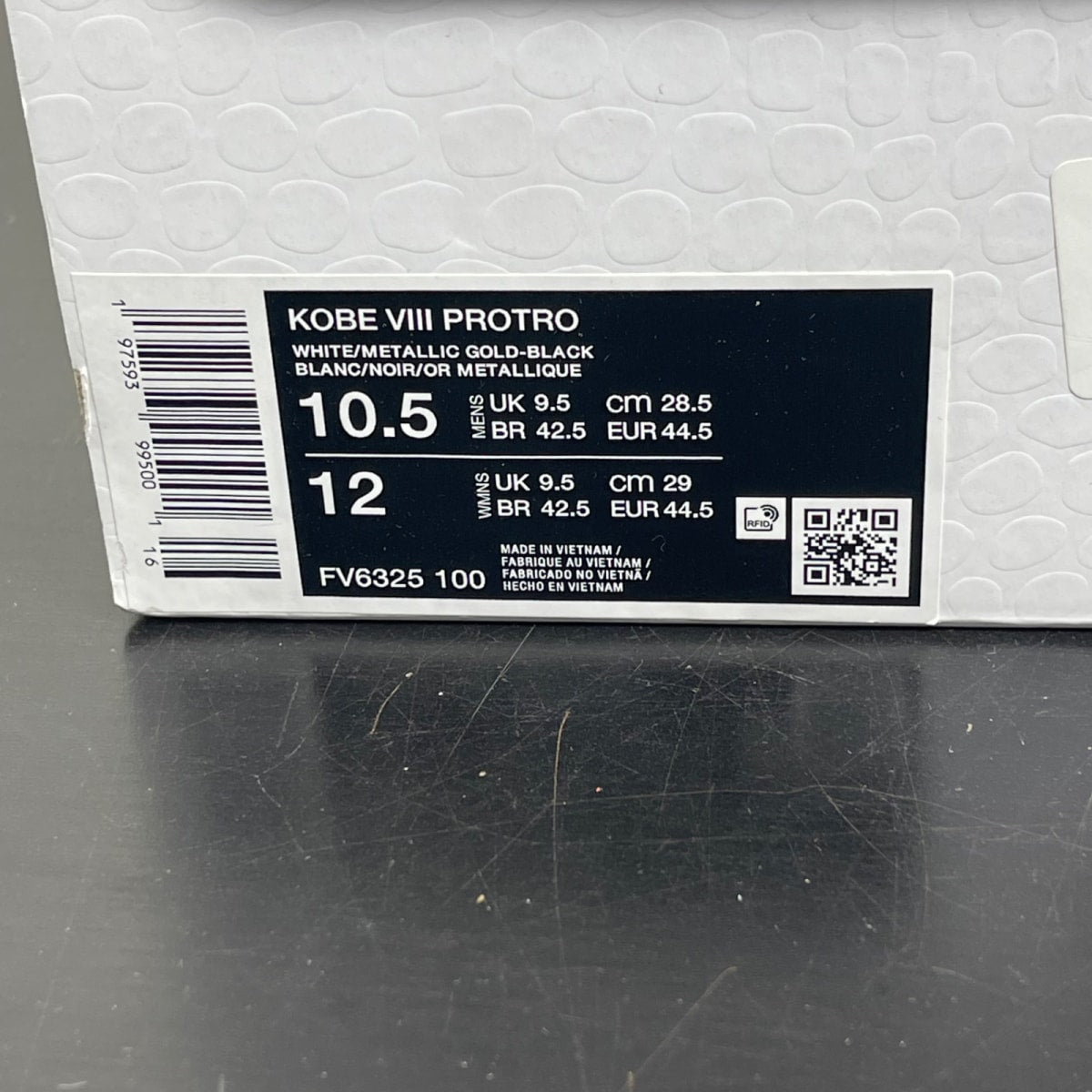 Nike Kobe 8 Protro Mambacita 10.5 (Moderately Worn Pre-Owned)NikeWhite/Metallic Gold/Black - Image 7