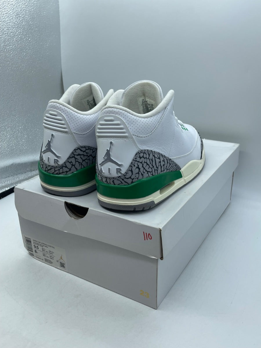 Jordan 3 Retro Lucky Green (Women's) 9.5W (Moderately Worn Pre-Owned)JordanWhite/Lucky Green/Varsity Red/Cement Grey/Sail - Image 5