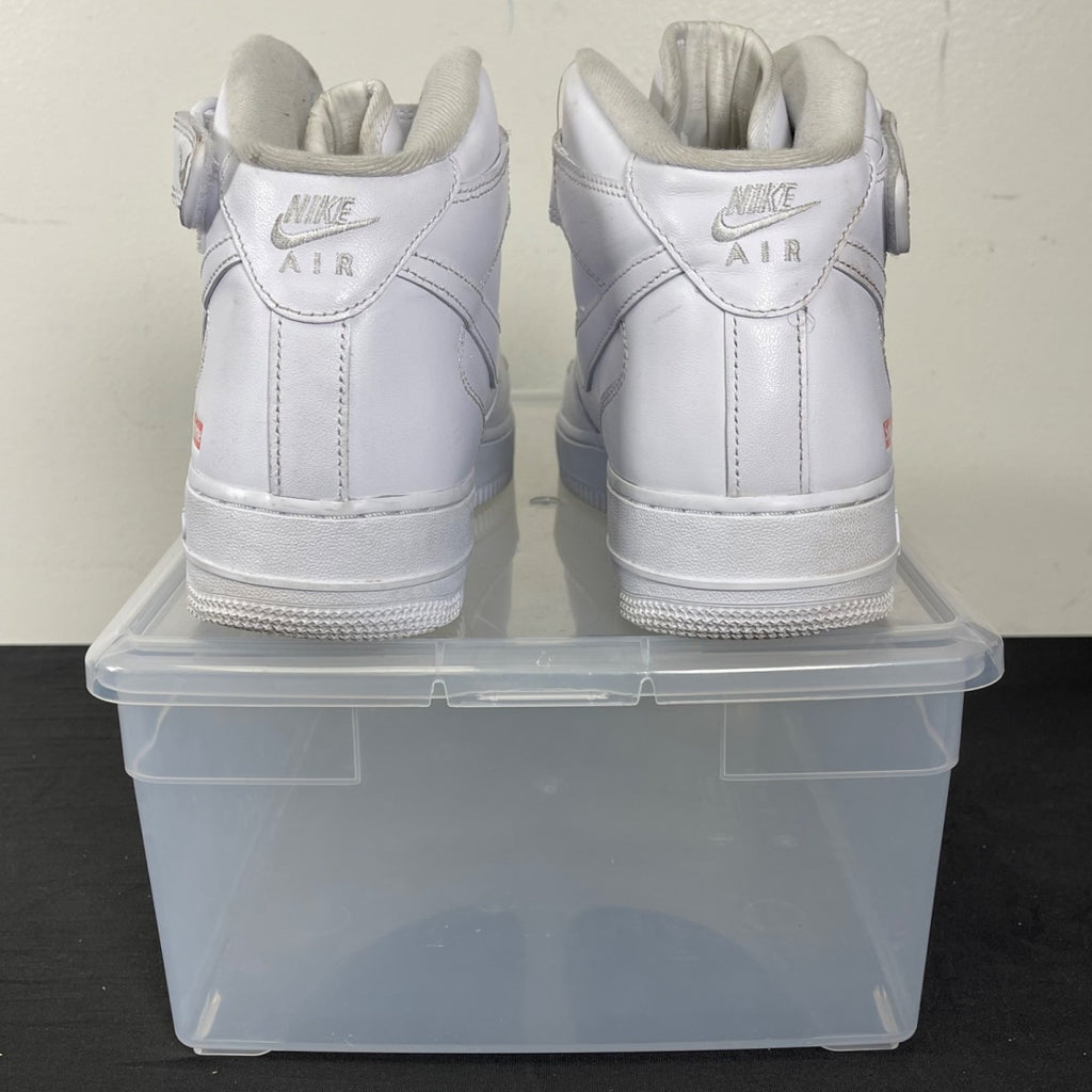 Nike Air Force 1 Mid Supreme White 10 (Moderately Worn Pre-Owned)NikeWhite/White-White - Image 4