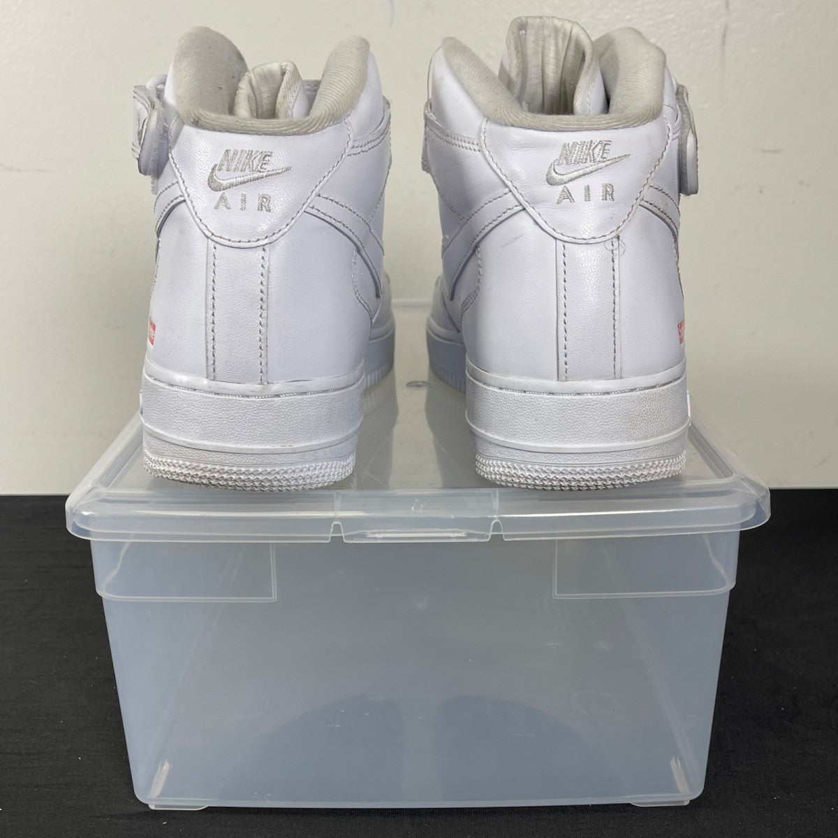 Nike Air Force 1 Mid Supreme White 10 (Moderately Worn Pre-Owned)NikeWhite/White-White - Image 4