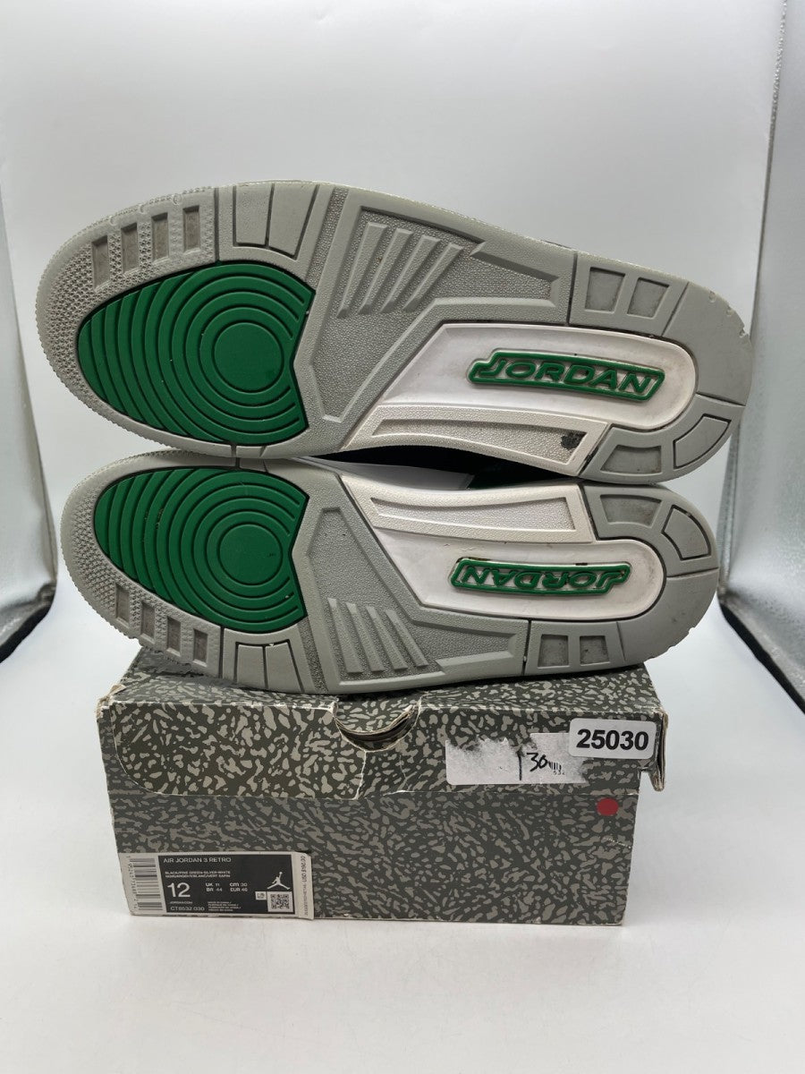 Jordan 3 Retro Pine Green 12 (Moderately Worn Pre-Owned)JordanBlack/Silver/White/Pine Green - Image 7