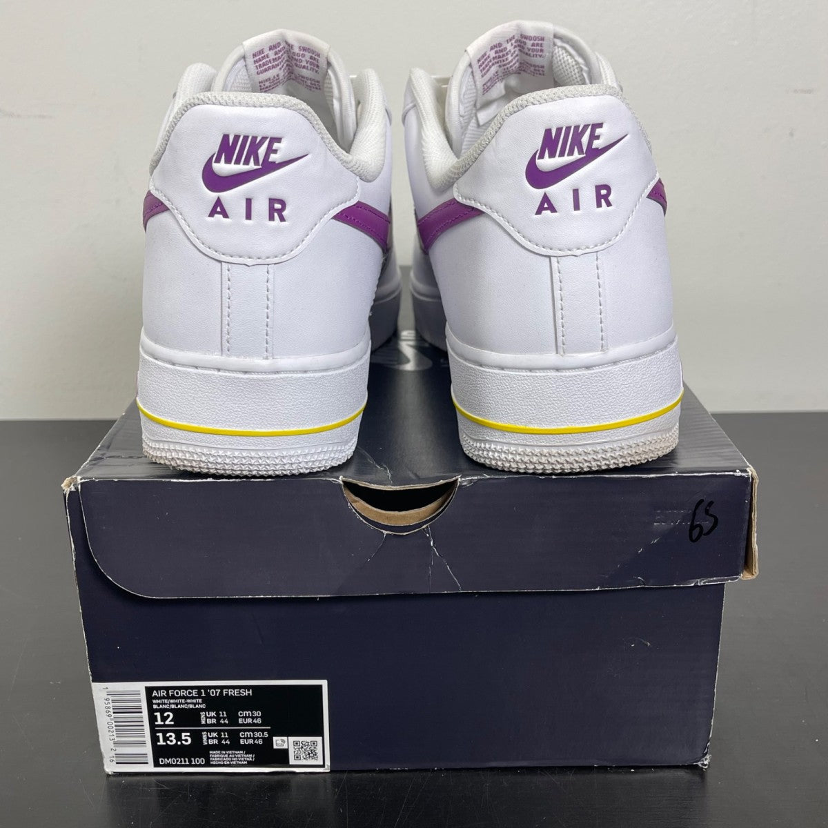 Nike Air Force 1 Low '07 Fresh White 12 (Moderately Worn Pre-Owned)NikeWhite/White-White - Image 4