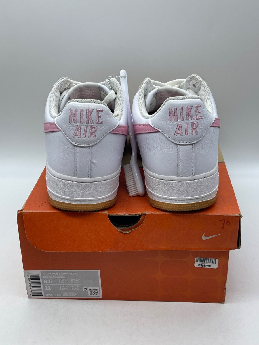Nike Air Force 1 Low '07 Retro Color of the Month Pink Gum 9.5 (Moderately Worn Pre-Owned)NikeWhite/Pink-Gum Yellow-Metallic Gold - Image 3