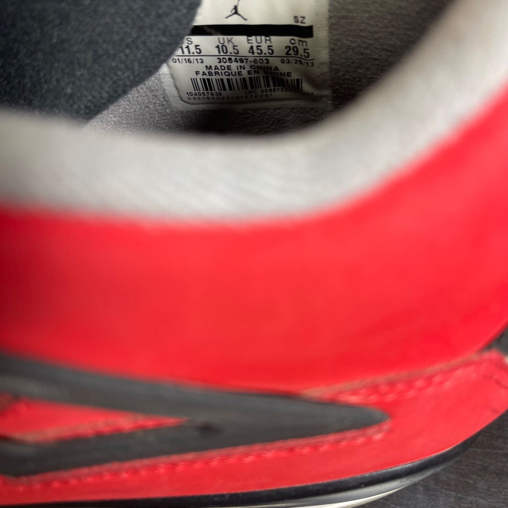 Jordan 4 Retro Toro Bravo 11.5 (Moderately Worn Pre-Owned)JordanFire Red/White-Black-Cement Grey - Image 6