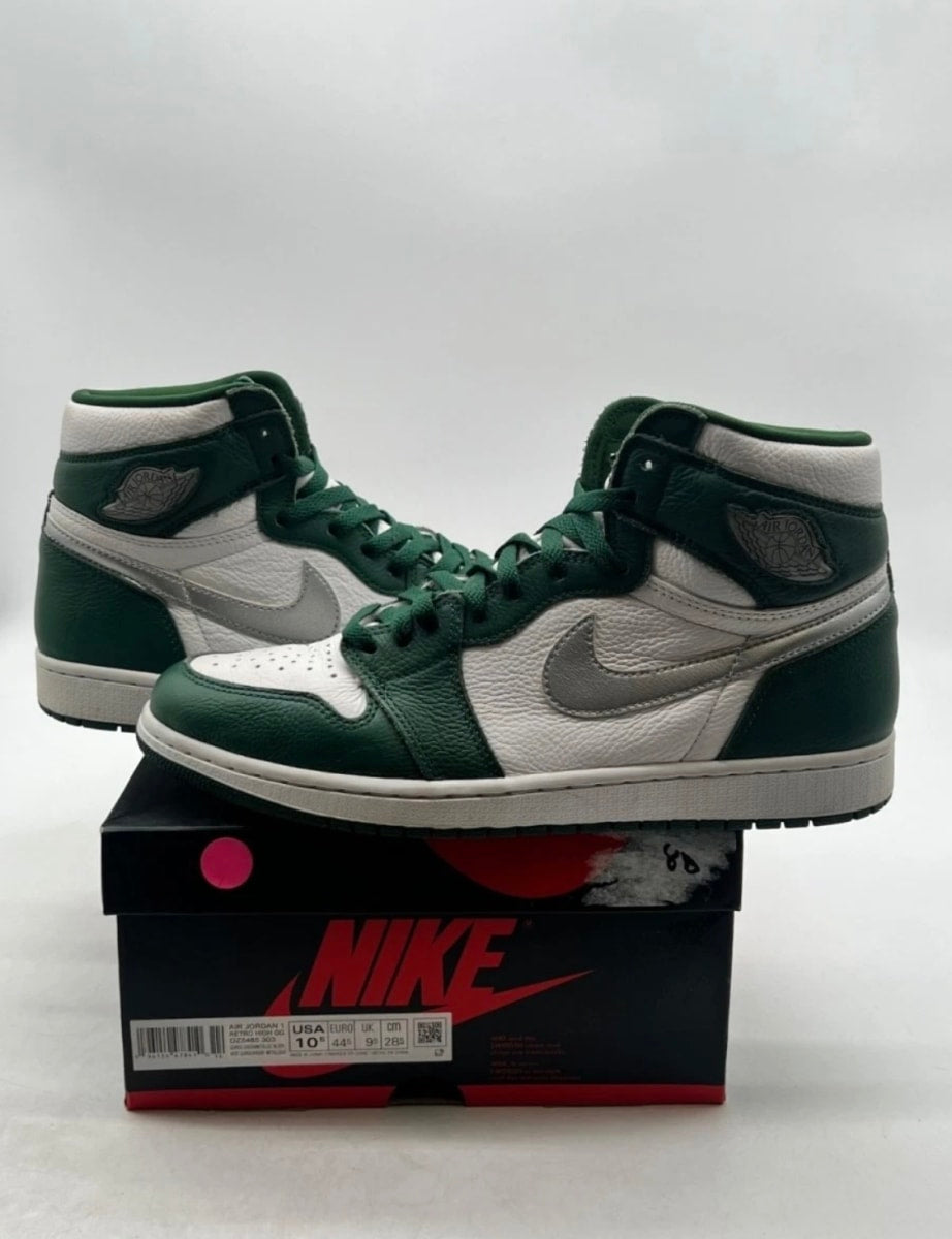 Jordan 1 Retro High OG Gorge Green 10.5 (Heavily Worn Pre-Owned)JordanGorge Green/Metallic Silver/White - Image 1