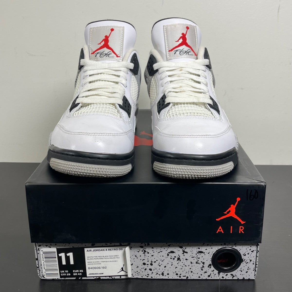 Jordan 4 Retro White Cement (2016) 11 (Moderately Worn Pre-Owned)JordanWhite/Fire Red-Black-Tech Grey - Image 2