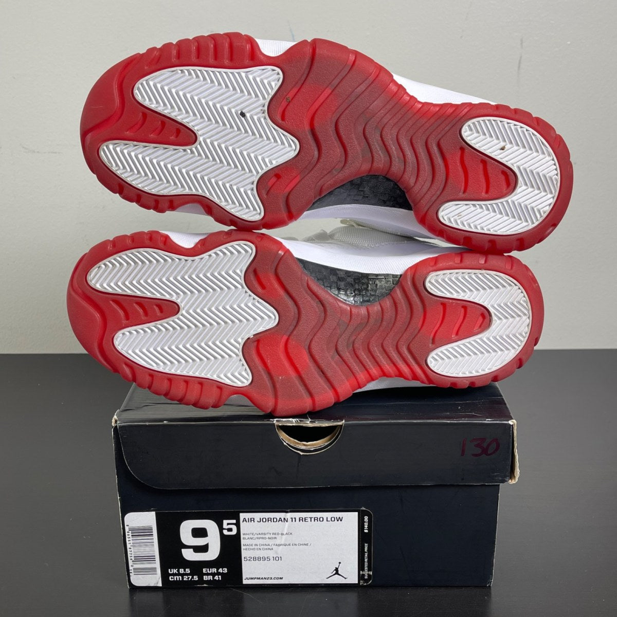 Jordan 11 Retro Low White Red (2012) 9.5 (Moderately Worn Pre-Owned)JordanWhite/Varsity Red-Black - Image 5