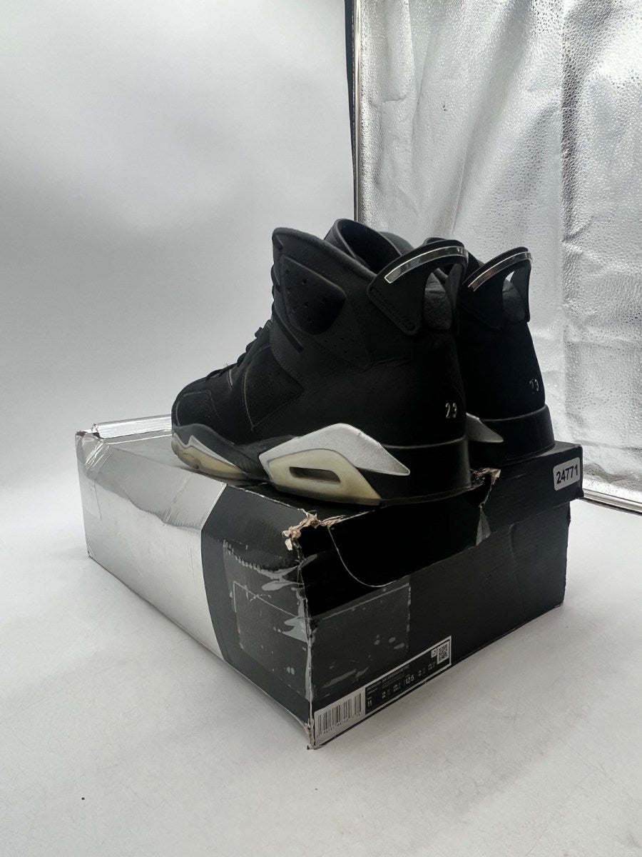 Jordan 6 Retro Chrome 11 (Moderately Worn Pre-Owned)JordanBlack/Black/Metallic Silver - Image 6